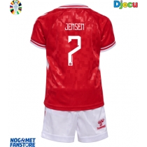 Danska Mathias Jensen #7 Domaci Dres za djecu EP 2024 Kratak Rukav (+ Kratke hlače)